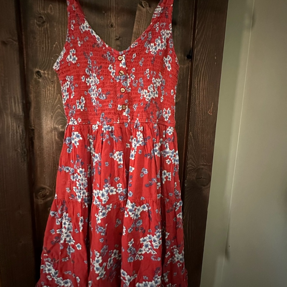Red Floral  Dress